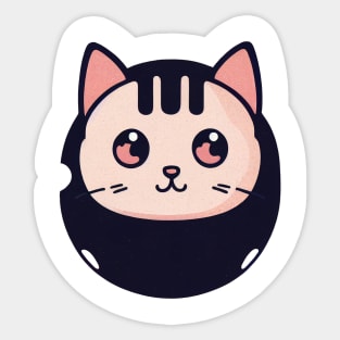 Bowling Ball Cat by dozydonut Sticker